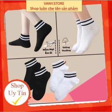 Combo 5-10 đôi tất & vớ cổ đa dạng sọc đen trắng phong cách Hàn TA58 - 80.000đ