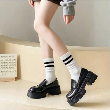 Combo 5-10 đôi tất & vớ cổ đa dạng sọc đen trắng phong cách Hàn TA58 - 80.000đ 8