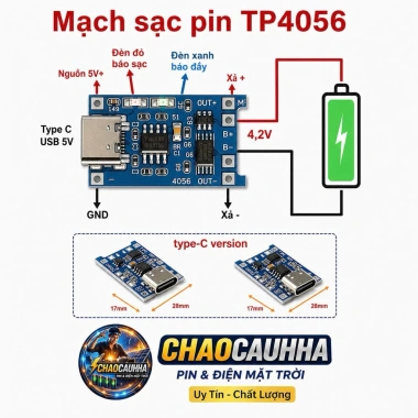 Combo 5-10 Mạch TypeC sạc pin 18.650 - Sạc nhanh, tiện lợi, giá chỉ 35.000₫