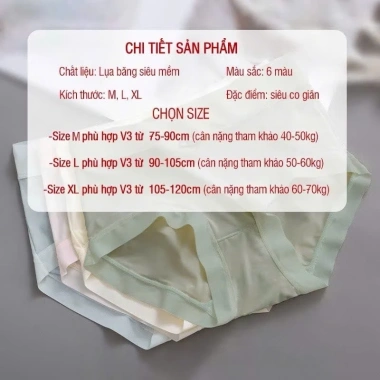 Combo 5-10 Quần Lót Nữ Lụa Băng Su Siêu Mỏng Thoáng Mát, Tôn Dáng - 67.619 VND