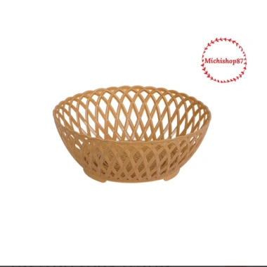 Combo 5-10 rổ tròn mây 3 size nhựa đan giả mây - Đựng rau sống, hoa quả xinh xắn 26.000₫ 9