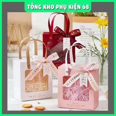Combo 5-10 Túi Hộp Mặt Kính Quai Cói Sang Trọng - Đựng Bánh Trung Thu & Đồ Đa Dạng, Giá 52.000₫