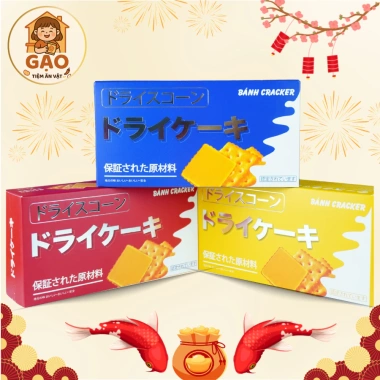 Combo 5 Bánh Nhật Cracker 195g - Bánh Quy Giòn Ngon, Bao Bì Đẹp, Gắn Giỏ Quà Tết, Bảo Ngọc 5 Sao - Giá 35.000₫