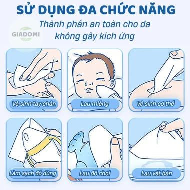 Combo 5 bịch 40 gói Khăn Giấy ướt mini bỏ túi - du lịch, không gây kích ứng da 4