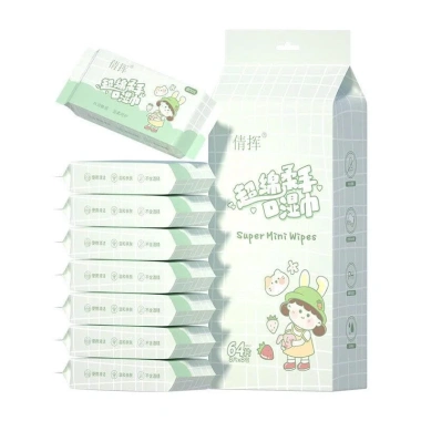 Combo 5 bịch 40 gói Khăn Giấy ướt mini bỏ túi - du lịch, không gây kích ứng da 5