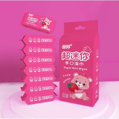 Combo 5 bịch 40 gói Khăn Giấy ướt mini bỏ túi - du lịch, không gây kích ứng da 6