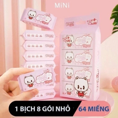 Combo 5 bịch khăn ướt mini bỏ túi 8 gói nhỏ - Giá ưu đãi 85.999đ 4