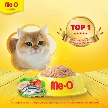 Combo 5 bịch Me-O Delite 70gr 8 vị và Tặng Nón BH HĐ299k - Giá ưu đãi 103.500 VND