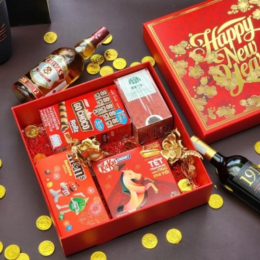 Combo 5 bộ hộp Happy New Year 32x32x10cm - Giá giảm còn 262.800₫, quà tặng năm mới 8