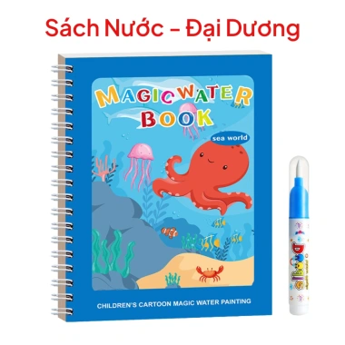 Combo 5 bộ tranh tô màu sách nước tái sử dụng, học tập cùng bạn bè, chỉ 115k