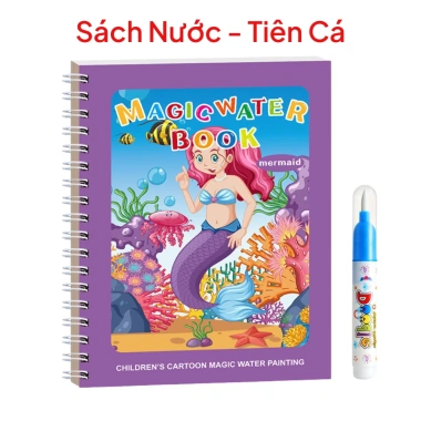 Combo 5 bộ tranh tô màu sách nước tái sử dụng, học tập cùng bạn bè, chỉ 115k