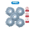 Combo 5 Bông Lau Nhà 360 độ Cao Cấp, Mâm Tròn 16cm, Sợi Cotton Thấm Hút, Giá 30.000