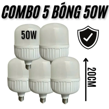 Combo 5 bóng LED 50W chống nước, bảo hành 1 năm, giá ưu đãi 178.000₫ Combo 5 bóng LED 50W chống nước, bảo hành 1 năm, giá ưu đãi 178.000₫