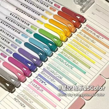 Combo 5 Bút Highlight 2 Đầu Pastel Vintage Mực Nhạt Không Độc Giá Ưu Đãi 28.100₫