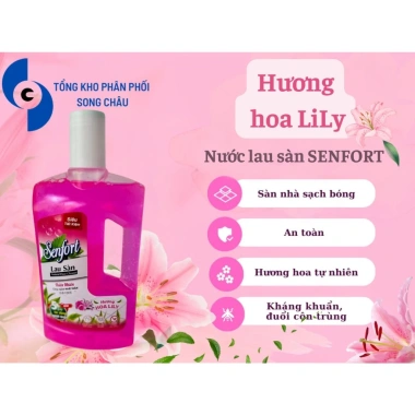 Combo 5 Chai Nước Lau Sàn Senfort Bạc Hà, Chanh Sả, Hoa Lily 1.000ml Giá 107k