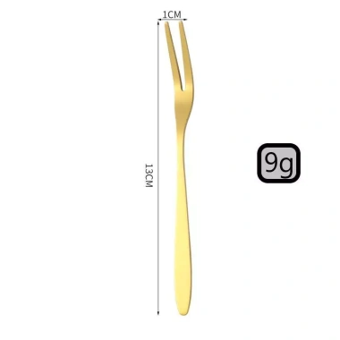 Combo 5 chiếc nĩa inox 304 size 13cm – trắng vàng, ăn trái cây, bánh mứt, ốc – giá chỉ 39.500đ 8