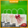 Combo 5 chiếc túi giấy mặt kính mica có nơ - Đựng hộp quà, hoa, quà tặng xinh xắn, giá chỉ 54.000₫ 2