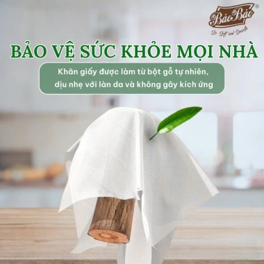 Combo 5 cuộn Giấy vệ sinh công nghiệp 500g Bảo Bảo Mềm mịn không bụi tan nhanh giá ưu đãi 56.000đ 7