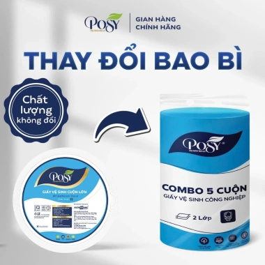 Combo 5 cuộn GVS Posy 700gr 2 lớp mềm mịn, nhẹ dịu - Giấy vệ sinh nhà hàng, khách sạn, chỉ 132.500₫ 4 Combo 5 cuộn GVS Posy 700gr 2 lớp mềm mịn, nhẹ dịu - Giấy vệ sinh nhà hàng, khách sạn, chỉ 132.500₫ 4