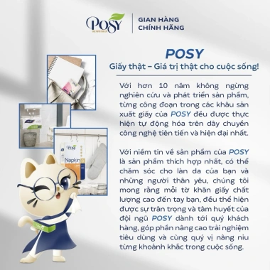 Combo 5 cuộn GVS Posy 700gr 2 lớp mềm mịn, nhẹ dịu - Giấy vệ sinh nhà hàng, khách sạn, chỉ 132.500₫