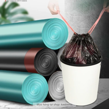 Combo 5 Cuộn Túi Đựng Rác Dây Rút 45x50cm Chống Rò Rỉ - Tiết Kiệm cho Nhà Bếp 6