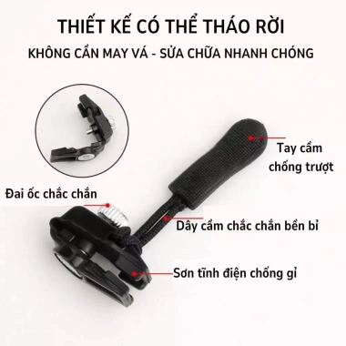 Combo 5 đầu khóa kéo 3 kích cỡ - Phụ kiện thay thế, phù hợp đa dạng, 16.900 VND 4