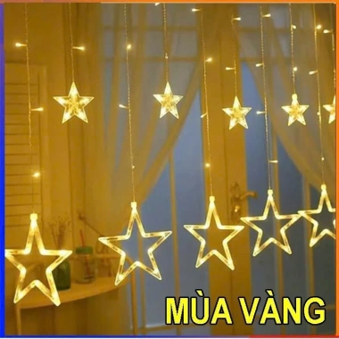 Combo 5 Dây Đèn Nháy Ngôi Sao Vàng 5m - Trang Trí Sân Vườn và Nội Thất 65k