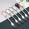 Combo 5 dĩa inox HAKI DN145 - Dĩa ăn hoa quả chân gấu, cán nhựa đa màu, 25.000₫ 8
