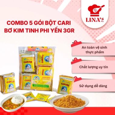 Combo 5 Gói Bột Cà Ri Bơ Phi Yến 3G Hương Vị Đậm Đà, Dễ Chế Biến, Nhanh Gọn LINA'S