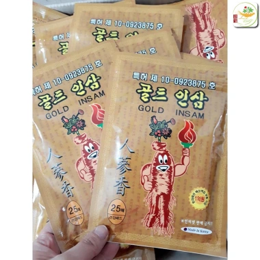 Combo 5 gói Cao dán hồng sâm Hàn Quốc Gold Insam 25 miếng - Hỗ trợ chấn thương, giảm đau