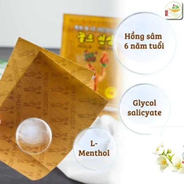 Combo 5 gói Cao dán hồng sâm Hàn Quốc Gold Insam 25 miếng - Hỗ trợ chấn thương, giảm đau