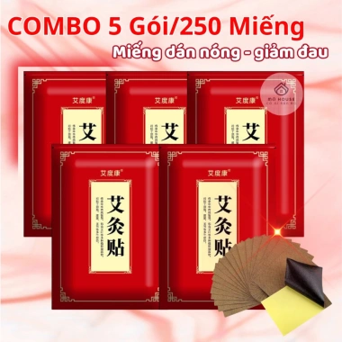 Combo 5 gói Dán Nhiệt Ngải Cứu - Miếng dán giảm đau nhanh, an toàn, giá ưu đãi 80.700 VND