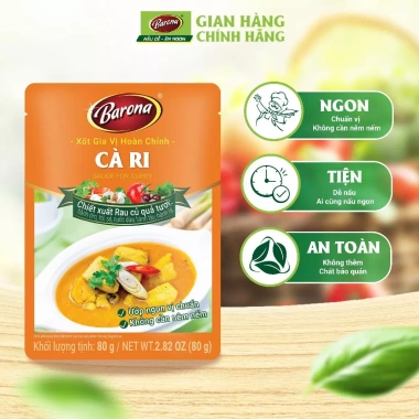 Combo 5 gói Gia Vị Cà Ri Barona 80g - Ngon vị, không cần nêm nếm, giá chỉ 58.290₫ 2