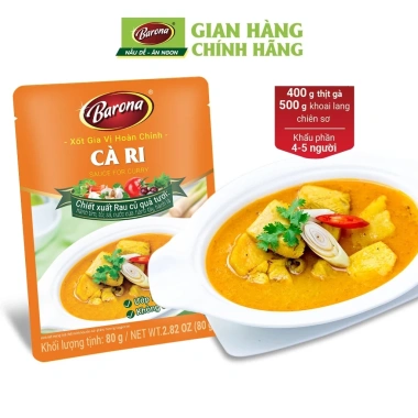 Combo 5 gói Gia Vị Cà Ri Barona 80g - Ngon vị, không cần nêm nếm, giá chỉ 58.290₫ 4