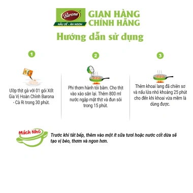 Combo 5 gói Gia Vị Cà Ri Barona 80g - Ngon vị, không cần nêm nếm, giá chỉ 58.290₫ 7