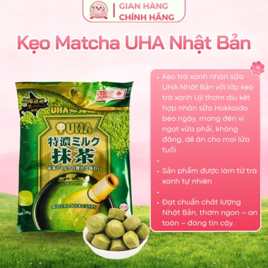 Combo 5 Gói Kẹo Sữa Trà Xanh Matcha UHA Chính Hãng Nhật Bản - Giá Ưu Đãi 216.001₫