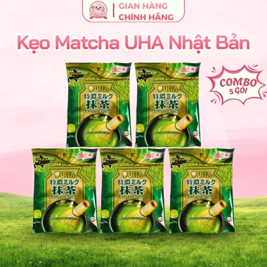 Combo 5 Gói Kẹo Sữa Trà Xanh Matcha UHA Chính Hãng Nhật Bản - Giá Ưu Đãi 216.001₫ 9 Combo 5 Gói Kẹo Sữa Trà Xanh Matcha UHA Chính Hãng Nhật Bản - Giá Ưu Đãi 216.001₫ 9