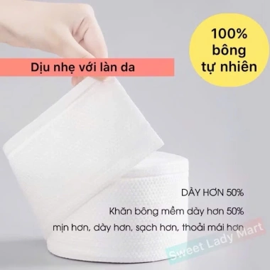 Combo 5 Gói Khăn Giấy Lau Mặt Cotton Dùng 1 Lần – Chỉ 22.600₫, Dịu Nhẹ & Tiết Kiệm