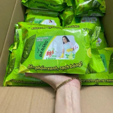 Combo 5 gói Khăn Lau Đa Năng Hương Chanh 30 miếng - Sạch dầu mỡ, kính, gỗ, không cần nước - Giá chỉ 22.000₫