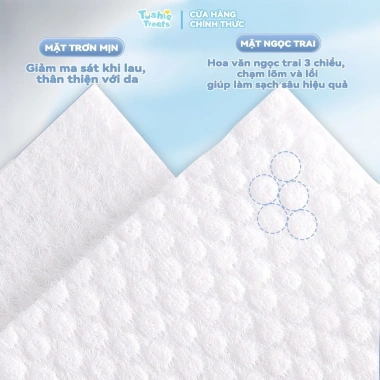 Combo 5 gói Khăn mặt khô Tushie Treats đa năng 20x20cm, hoa ngọc trai, 60 rút/gói, mềm mại, an toàn da - chỉ 152.000 VND 2 Combo 5 gói Khăn mặt khô Tushie Treats đa năng 20x20cm, hoa ngọc trai, 60 rút/gói, mềm mại, an toàn da - chỉ 152.000 VND 2
