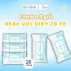 Combo 5 Gói Khăn Ướt DIKY 20 Tờ Nhỏ Gọn Tiện Lợi - Luôn Sạch, Giá 70.000₫