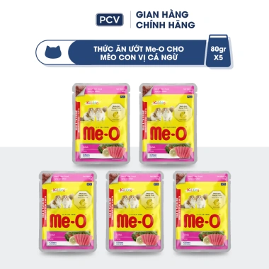 Combo 5 gói Me-O pate 80g cho mèo con & trưởng thành, tặng nón BH HĐ299k – 76.500 VND
