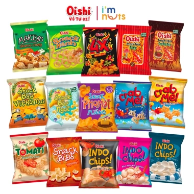 Combo 5 Gói Snack Bim Bim Oishi Đủ Vị 68g - Giá giảm còn 65.000 VND, tiết kiệm lớn 10