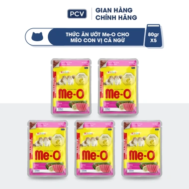 Combo 5 gói Thức ăn Me-O cho mèo con 80gr - Tặng Nón BH HĐ299k, Quà tặng kèm, Giá ưu đãi 76.500₫