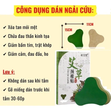 Combo 5 hộp Cao Dán Ngải Cứu 12 miếng - Giảm đau cơ xương khớp, nhức mỏi cổ vai gáy, làm ấm nhanh, chỉ 15.000 VND 2