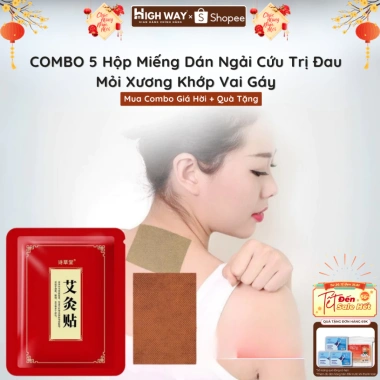 Combo 5 Hộp Cao Dán Ngải Cứu Giảm Đau Mỏi Xương Khớp Cổ Vai Gáy - 18.500₫