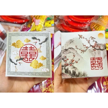 Combo 5 Hộp Đựng Bánh 9cm Phu Thê, Cốm, Bánh Dẻo, Bía - Trang Trí Tráp Cưới Hỏi, Bàn Gia Tiên, Quà Tặng Khách Mời 6