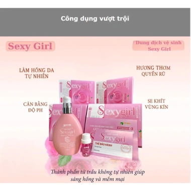 Combo 5 hộp dung dịch vệ sinh Sexy Girl + nước hoa hồng khít, thơm mát, quyến rũ, chỉ 300.000₫ 5