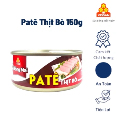 Combo 5 hộp Pate thịt bò 3 bông mai Vissan 150g - HSD 2.028, Giá ưu đãi 118.976₫