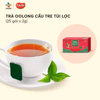 Combo 5 hộp Trà Oolong Túi Lọc Cầu Tre Bao bì Tết 25 gói HSD 04/2.027 Giảm giá